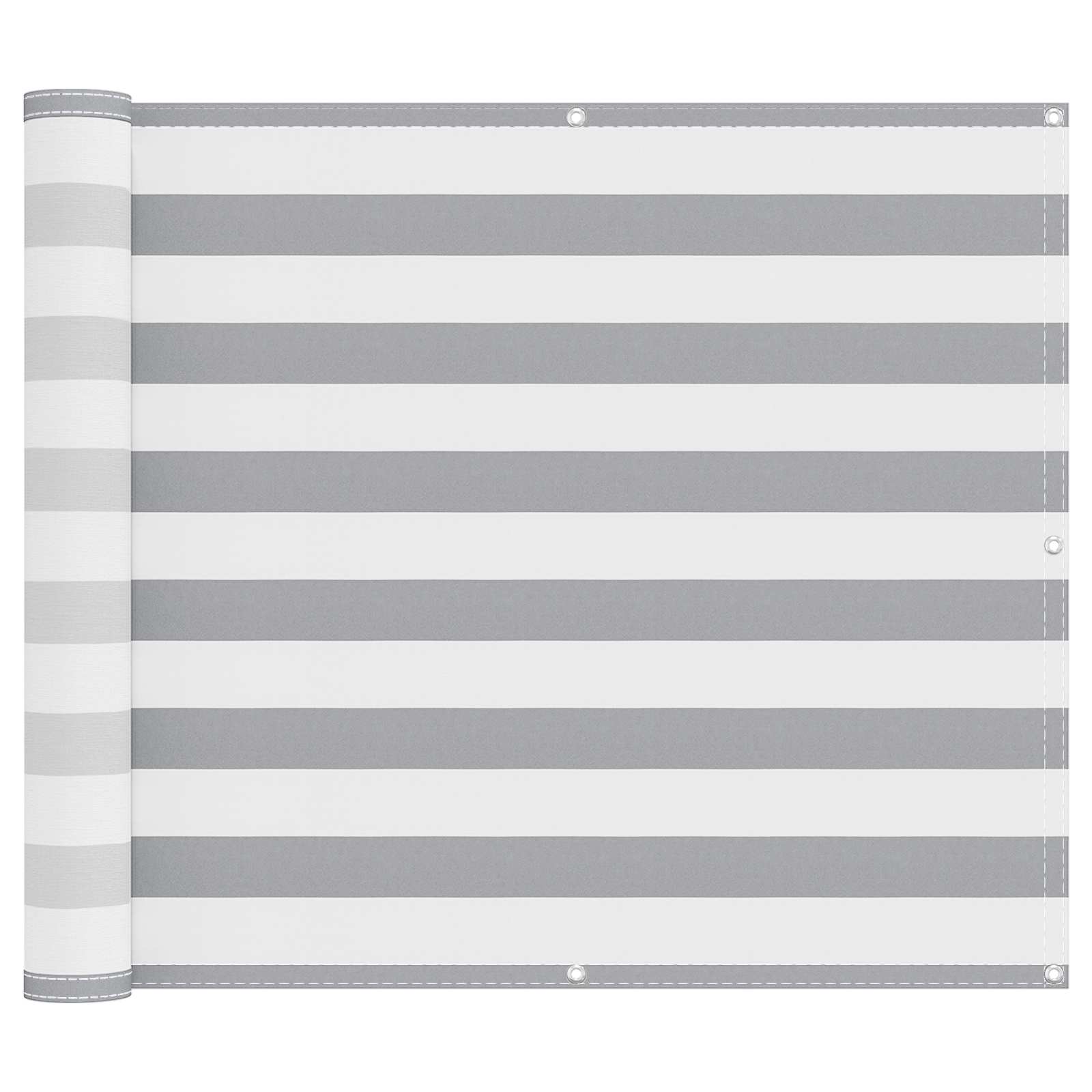 Balkon Scherm Lichtgrijs en wit. 90 x 600 cm