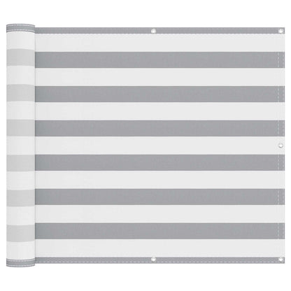 Balkon Scherm Lichtgrijs en wit. 90 x 600 cm