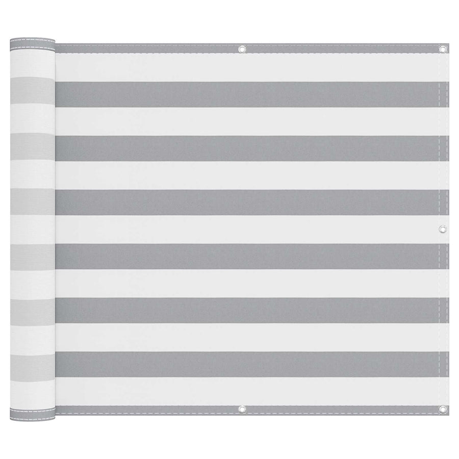 Balkon Scherm Lichtgrijs en wit. 100 x 400 cm Oxford Stof