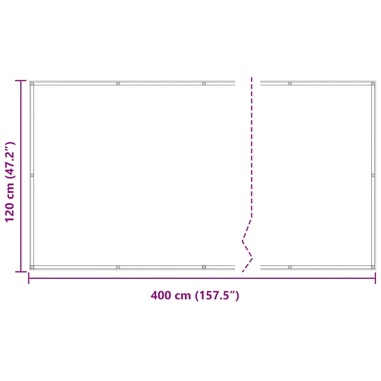 Balkon Scherm Lichtgrijs en wit. 120 x 400 cm