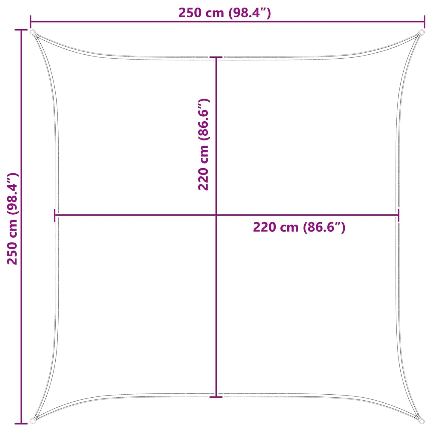 Zonneschaduwzeil Oranje en Bruin 2,5 x 2,5 m
