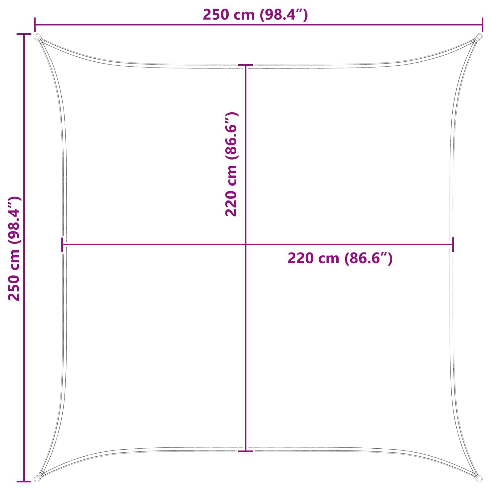 Zonneschaduwzeil Oranje en Bruin 2,5 x 2,5 m