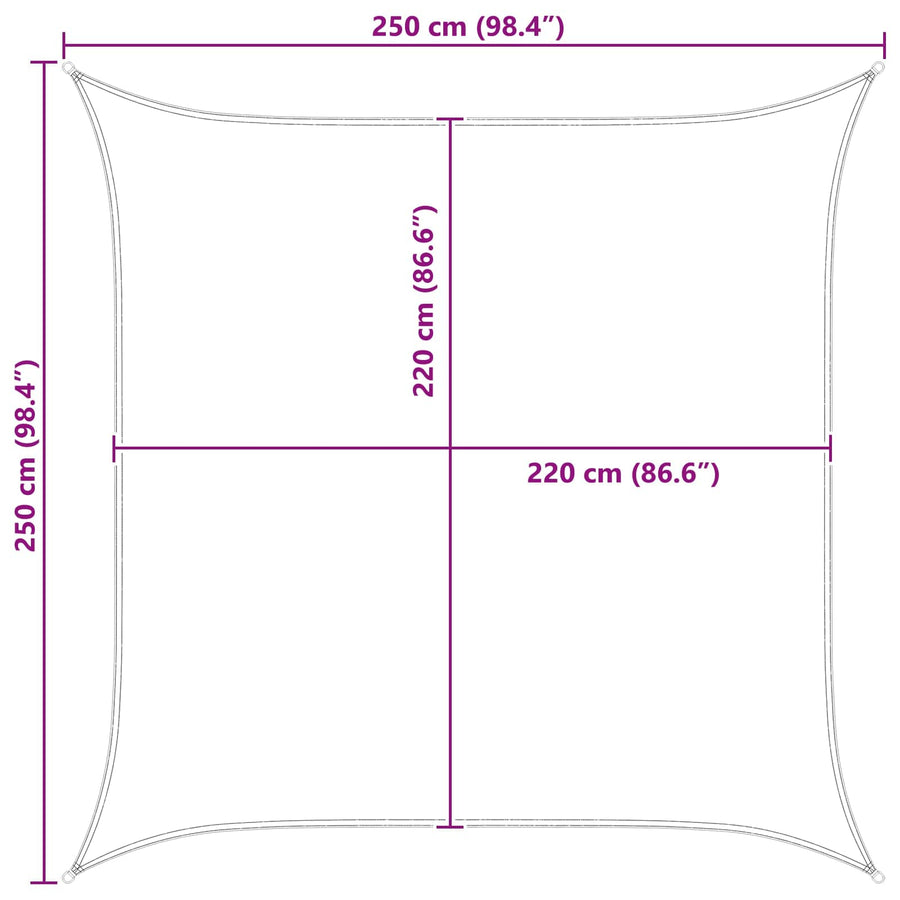 Zonneschaduwzeil Oranje en Bruin 2,5 x 2,5 m