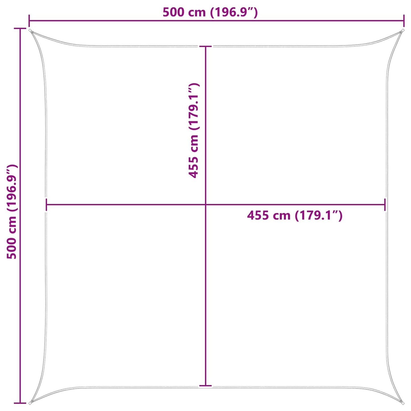 Buiten Zonneschaduwzeil 5 x 5 m 100% Polyester Oxford