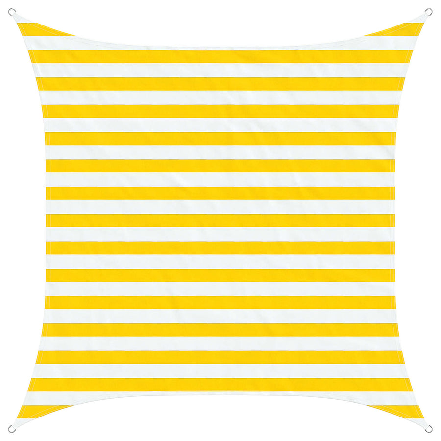 Zonneschaduwzeil Geel en Wit 2 x 2 m 100% Polyester Oxford