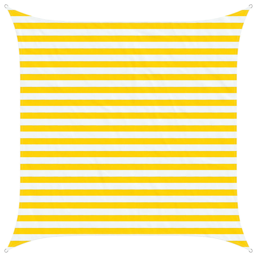 Zonneschaduwzeil Geel en Wit 2,5 x 2,5 m 100% Polyester Oxford