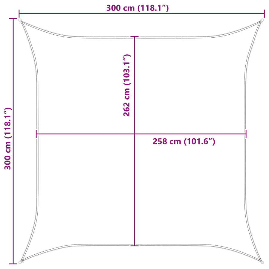 Buiten Zonneschaduwzeil Geel en Wit 3 x 3 m