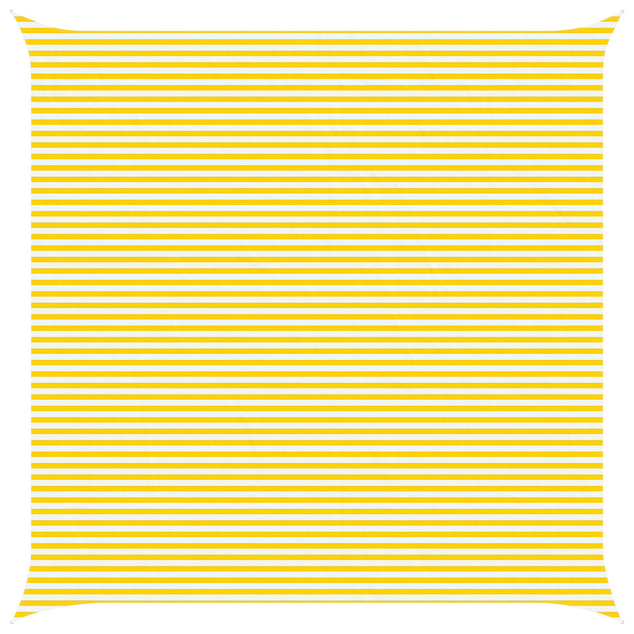 Zonneschaduwzeil Geel en Wit 7 x 7 m 100% Polyester Oxford