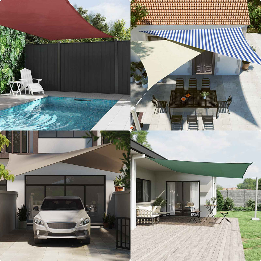 Zonneschaduwzeil Blauw en Wit 2,5 x 2,5 m 100% Polyester Oxford