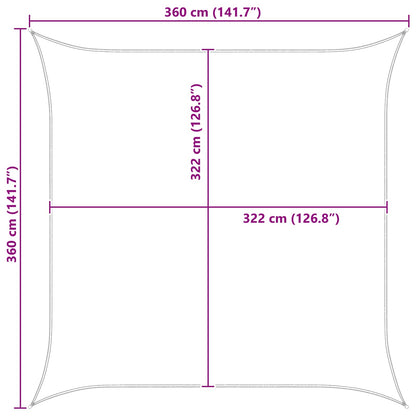 Buiten Zonneschaduwzeil 3,6 x 3,6 m 100% Polyester Oxford