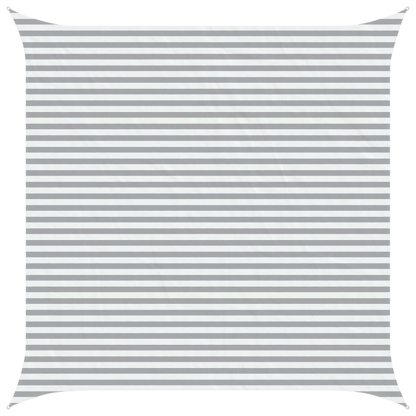 Buiten Zonneschaduwzeil Lichtgrijs en wit. 4,5 x 4,5 m