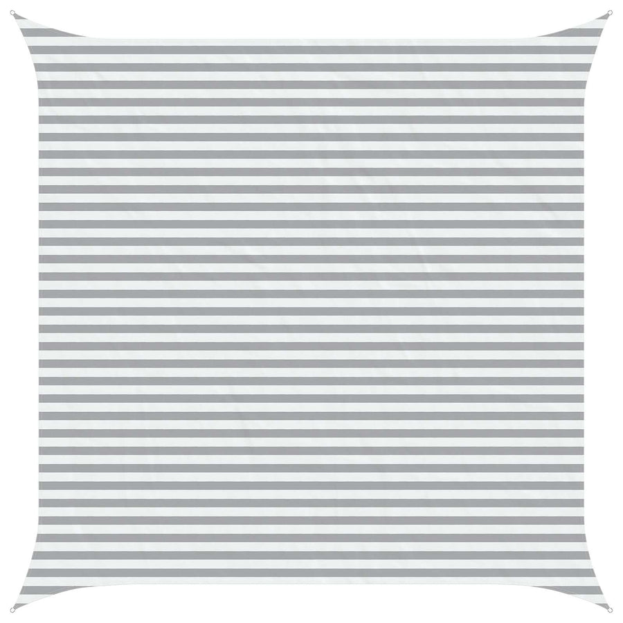 Buiten Zonneschaduwzeil Lichtgrijs en wit. 4,5 x 4,5 m