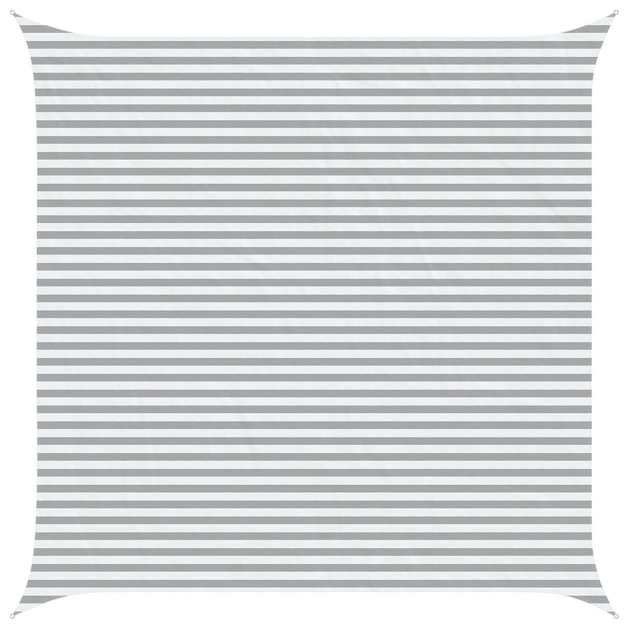 Buiten Zonneschaduwzeil Lichtgrijs en wit. 5 x 5 m