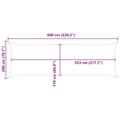 Zonneschaduwzeil Lichtgrijs 6 x 2 m 100% Polyester Oxford
