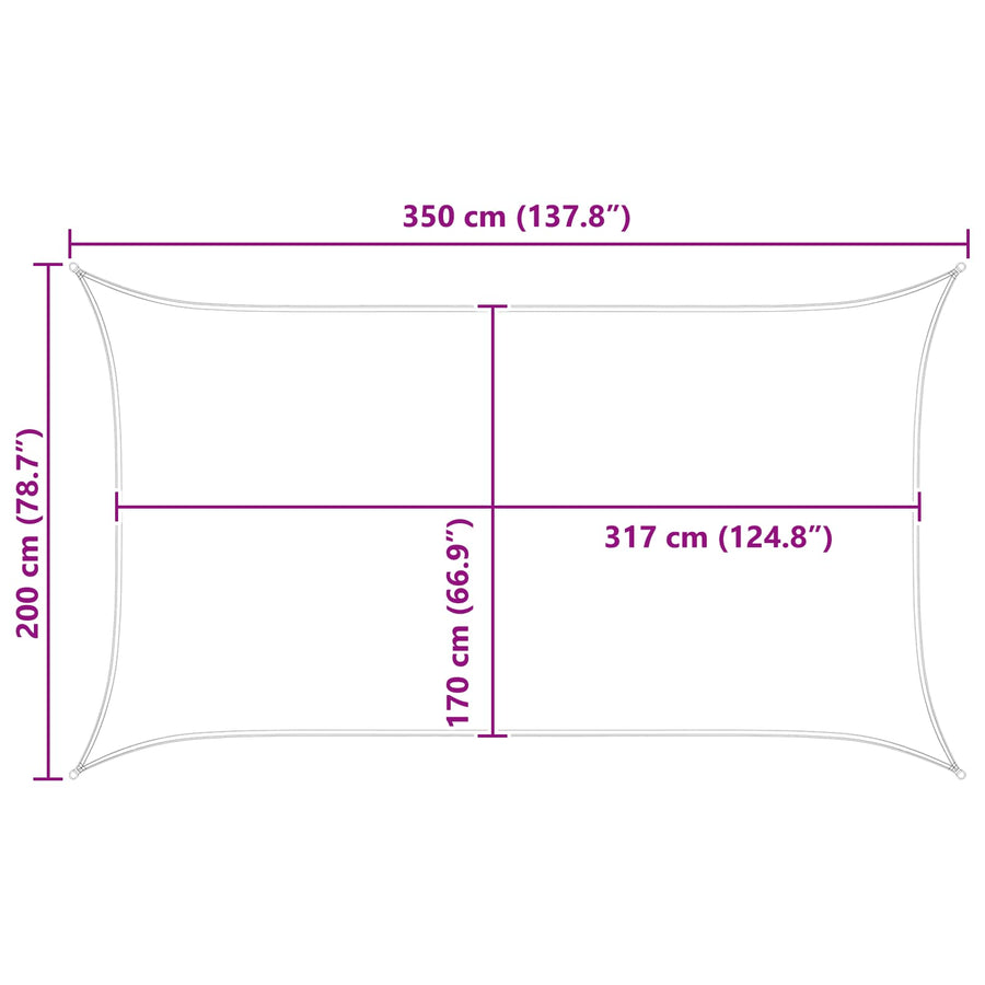 Zonneschaduwzeil Geel en Wit 3,5 x 2 m 100% Polyester Oxford