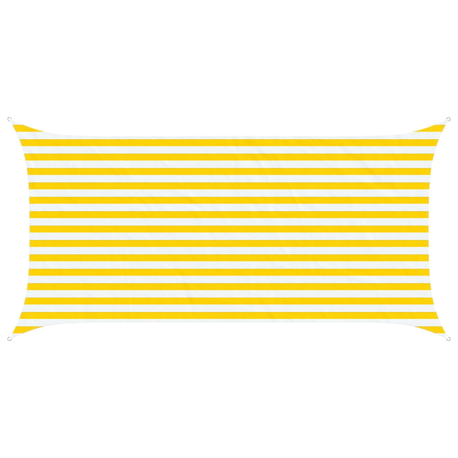 Zonneschaduwzeil Geel en Wit 4 x 2 m 100% Polyester Oxford