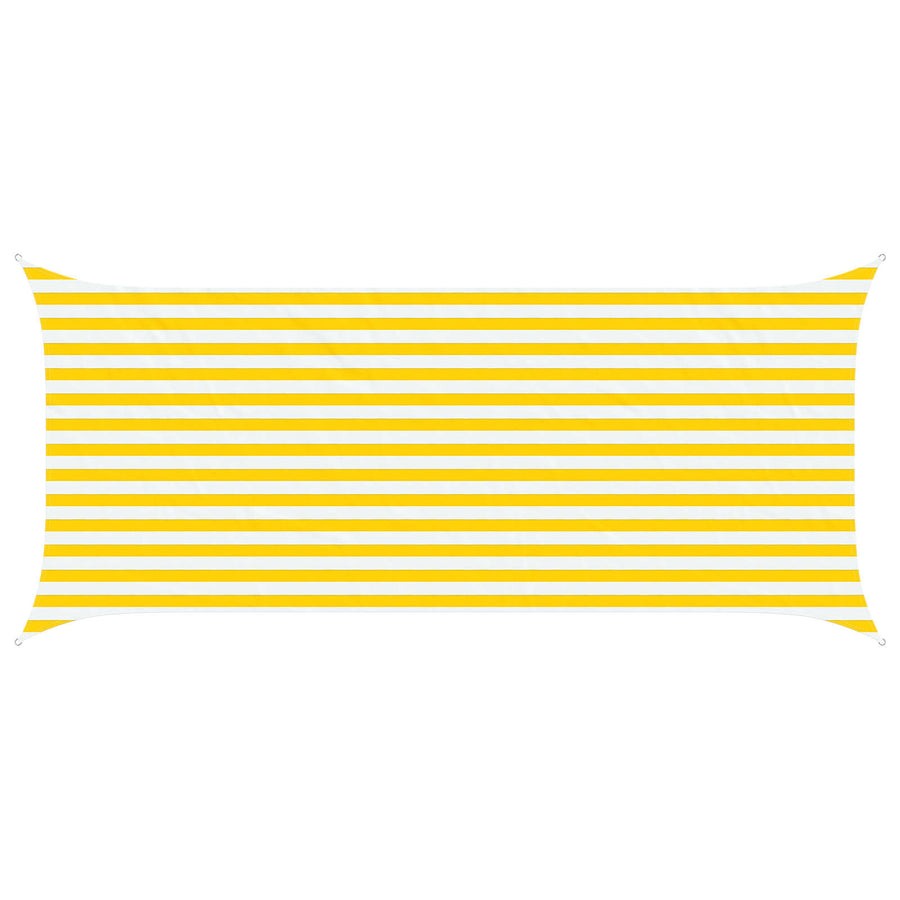 Zonneschaduwzeil Geel en Wit 4,5 x 2 m 100% Polyester Oxford