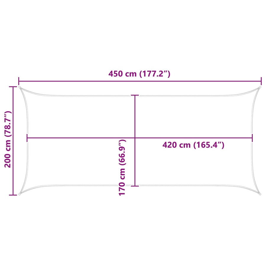 Zonneschaduwzeil Geel en Wit 4,5 x 2 m 100% Polyester Oxford