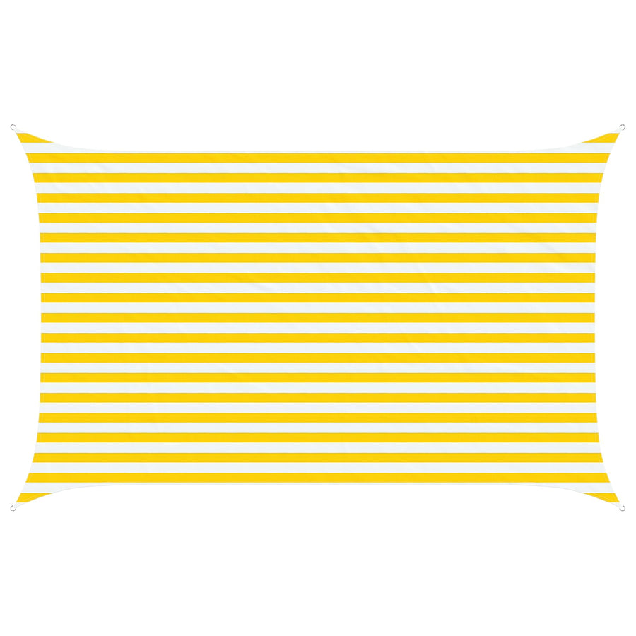 Zonneschaduwzeil Geel en Wit 4 x 2,5 m 100% Polyester Oxford