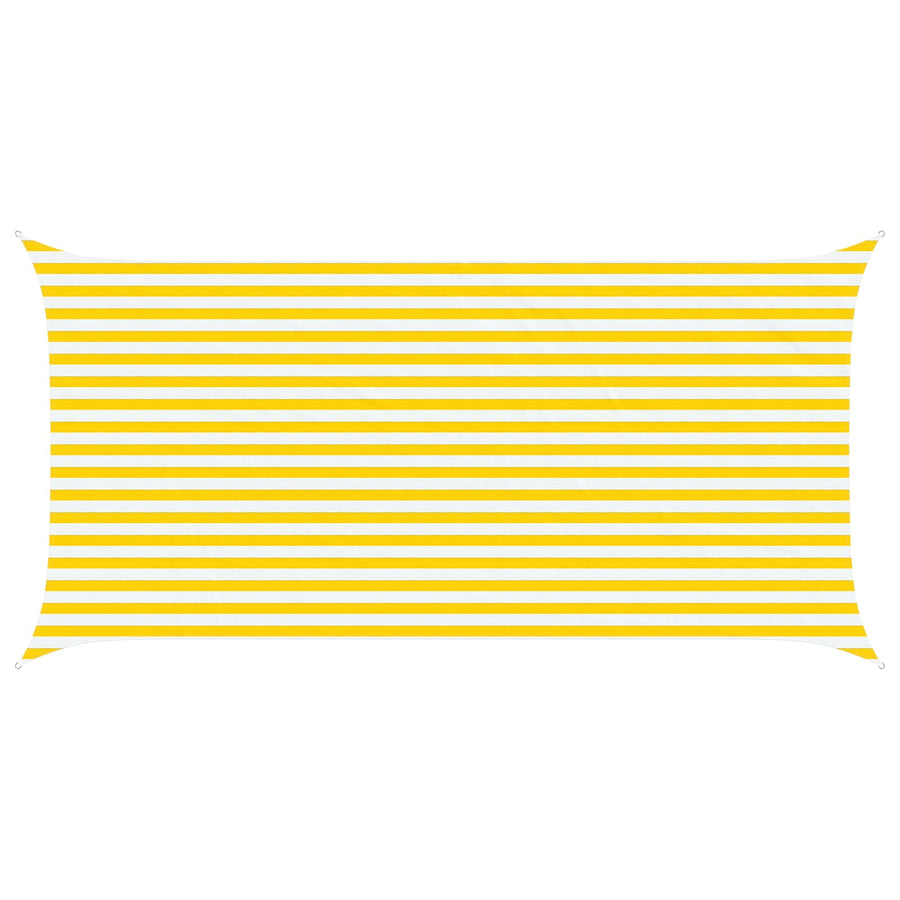Zonneschaduwzeil Geel en Wit 5 x 2,5 m 100% Polyester Oxford