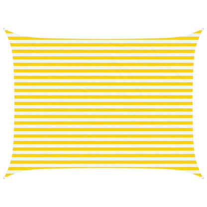 Zonneschaduwzeil Geel en Wit 4 × 3 m 100% Polyester Oxford