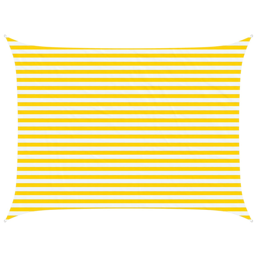 Zonneschaduwzeil Geel en Wit 4 × 3 m 100% Polyester Oxford