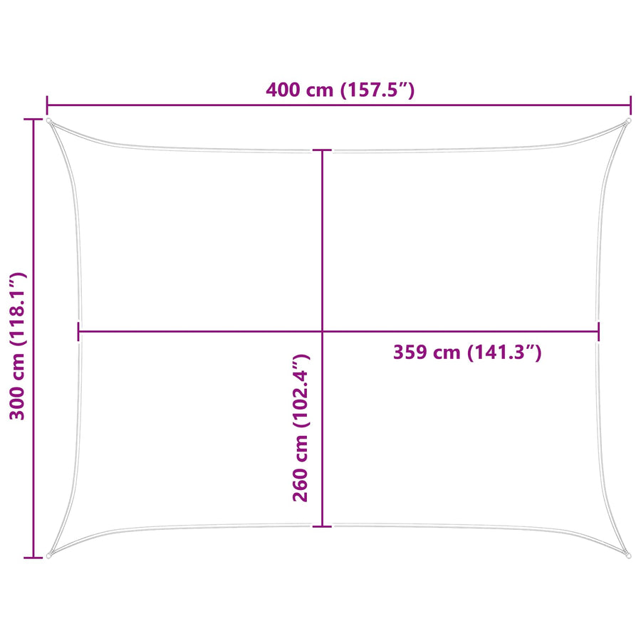 Zonneschaduwzeil Geel en Wit 4 × 3 m 100% Polyester Oxford