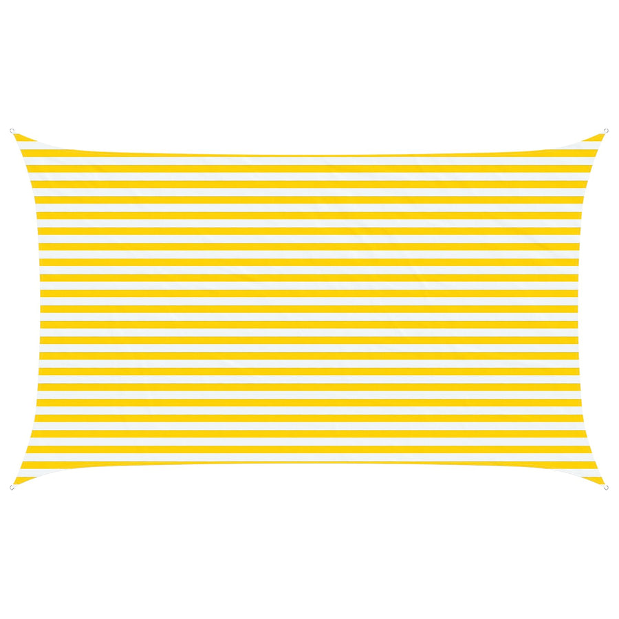 Zonneschaduwzeil Geel en Wit 5 x 3 m 100% Polyester Oxford