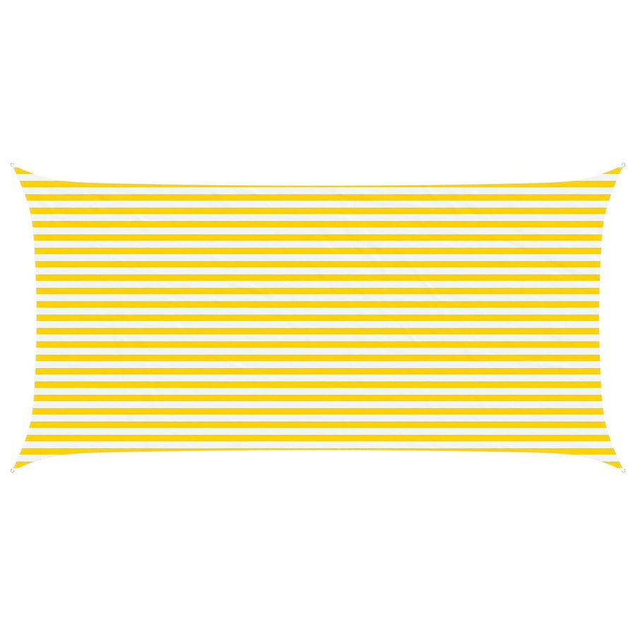 Zonneschaduwzeil Geel en Wit 6 x 3 m 100% Polyester Oxford