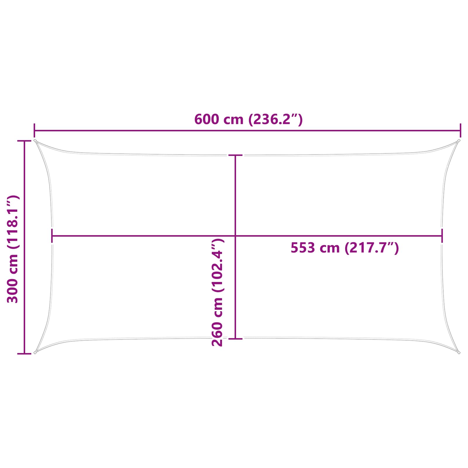 Zonneschaduwzeil Geel en Wit 6 x 3 m 100% Polyester Oxford
