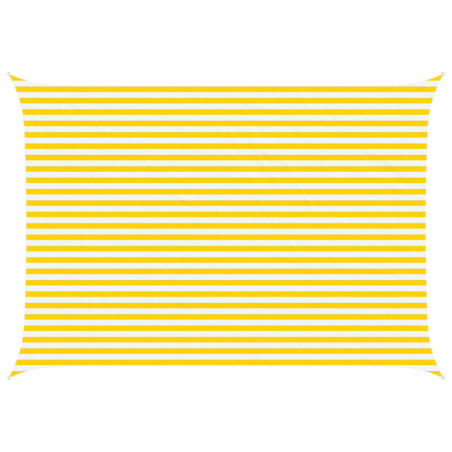 Zonneschaduwzeil Geel en Wit 5 × 3,5 m 100% Polyester Oxford