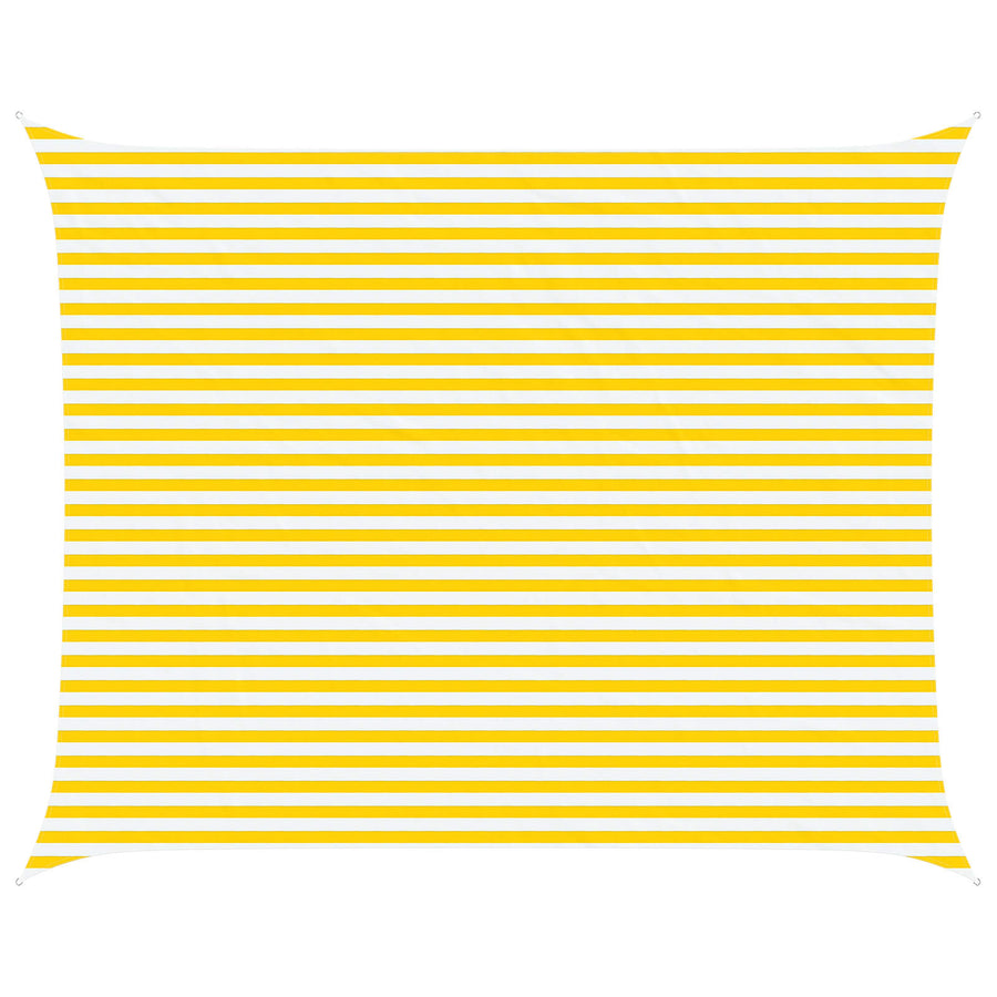 Zonneschaduwzeil Geel en Wit 5 x 4 m 100% Polyester Oxford