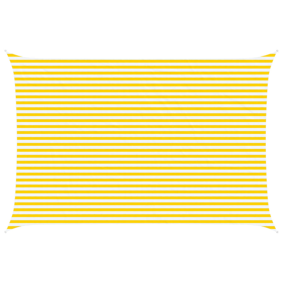 Zonneschaduwzeil Geel en Wit 6 x 4 m 100% Polyester Oxford