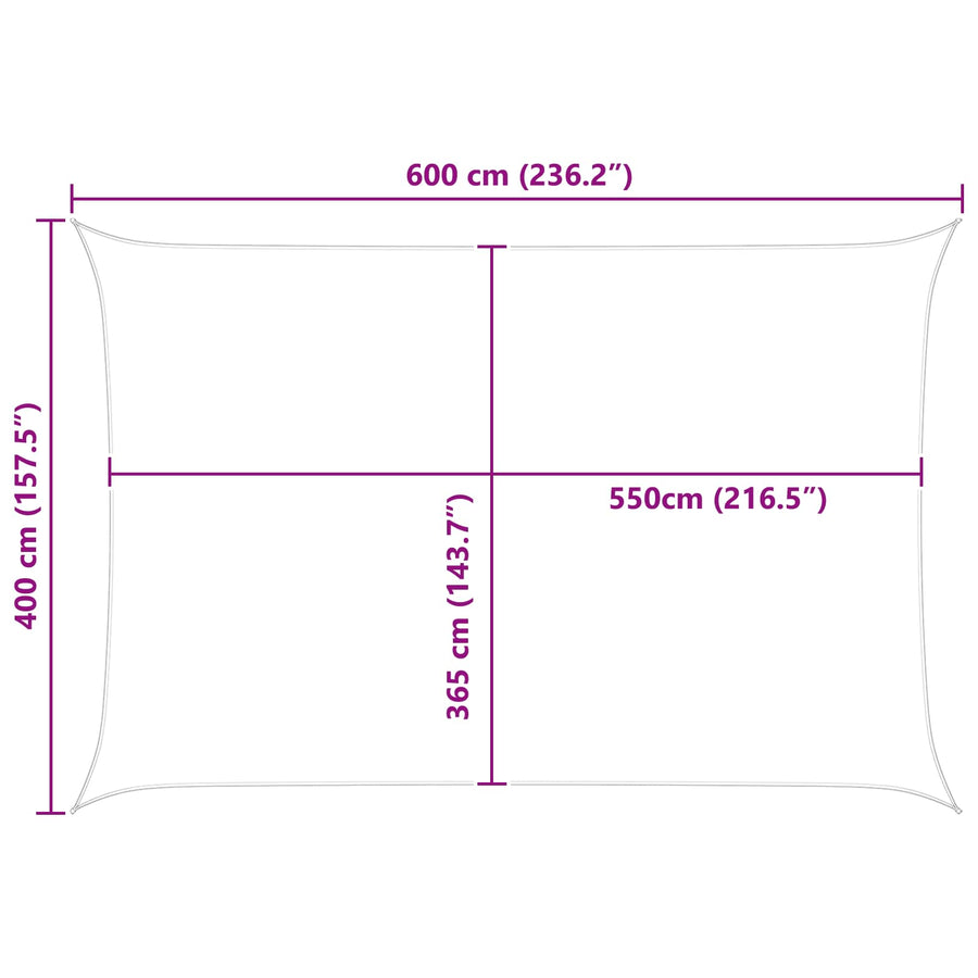 Zonneschaduwzeil Geel en Wit 6 x 4 m 100% Polyester Oxford