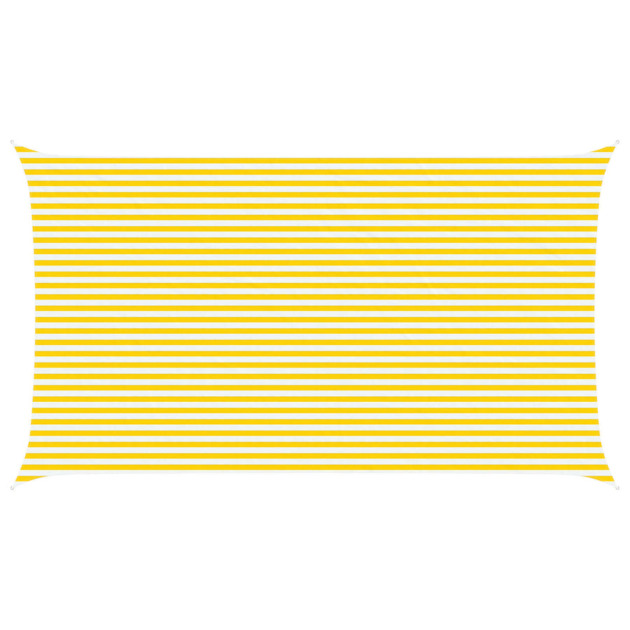 Zonneschaduwzeil Geel en Wit 7 x 4 m 100% Polyester Oxford