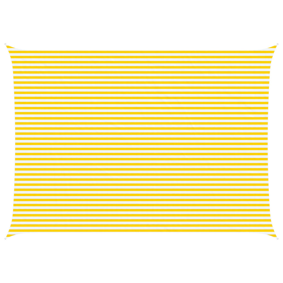 Zonneschaduwzeil Geel en Wit 7 x 5 m 100% Polyester Oxford