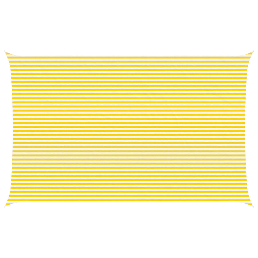 Zonneschaduwzeil Geel en Wit 8 x 5 m 100% Polyester Oxford