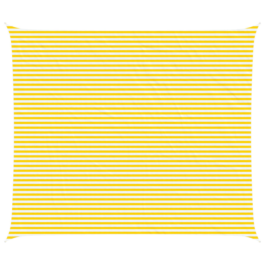 Zonneschaduwzeil Geel en Wit 7 x 6 m 100% Polyester Oxford