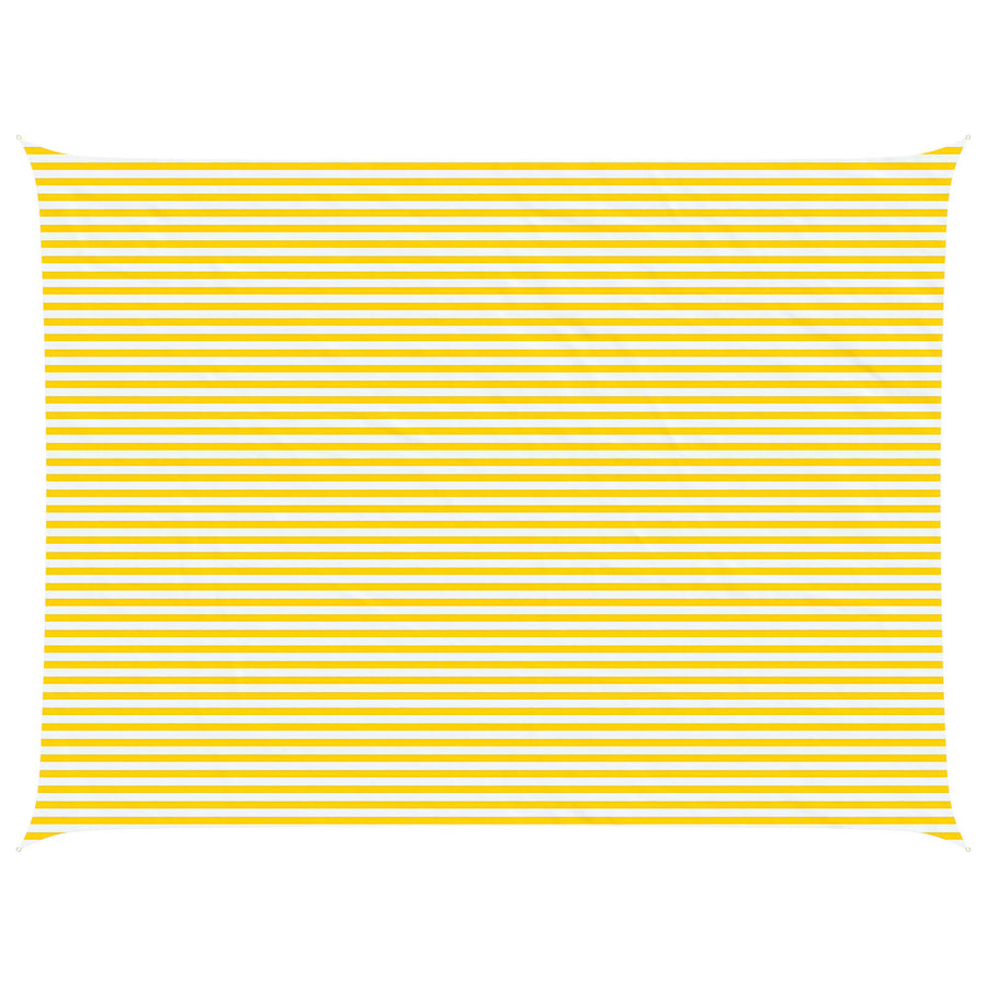 Zonneschaduwzeil Geel en Wit 8 x 6 m 100% Polyester Oxford