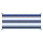 Zonnescherm 4,5 x 2 m blauw wit polyester