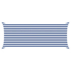 Zonnescherm zeil 5 x 2 m blauw wit polyester