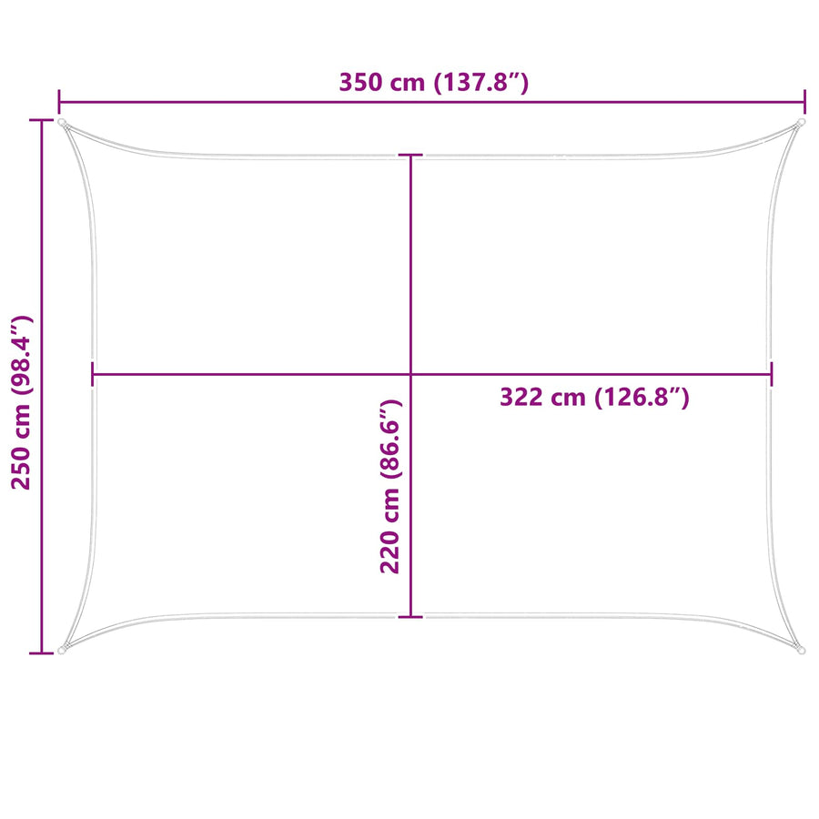 Zonneschaduwzeil 3,5 x 2,5 m 100% Polyester Oxford Rechthoekig