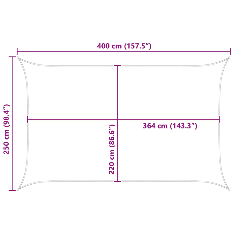 Zonneschaduwzeil Blauw en Wit 4 x 2,5 m 100% Polyester Oxford