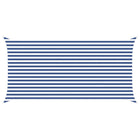Zonnescherm 5 x 2,5 m blauw wit polyester
