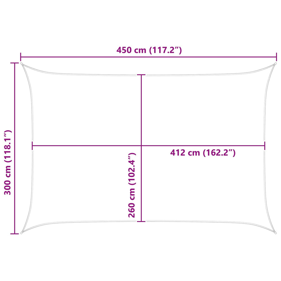 Zonneschaduwzeil Blauw en Wit 4,5 x 3 m 100% Polyester Oxford