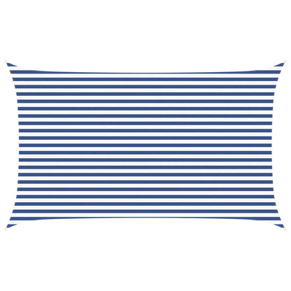 Zonneschaduwzeil Blauw en Wit 5 x 3 m 100% Polyester Oxford
