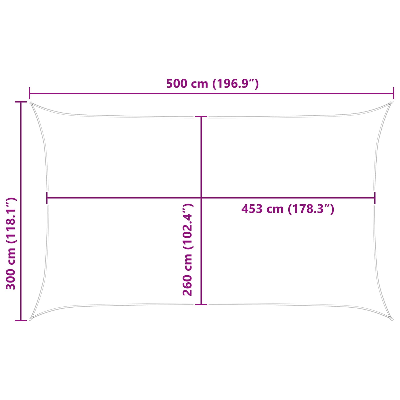 Zonneschaduwzeil Blauw en Wit 5 x 3 m 100% Polyester Oxford
