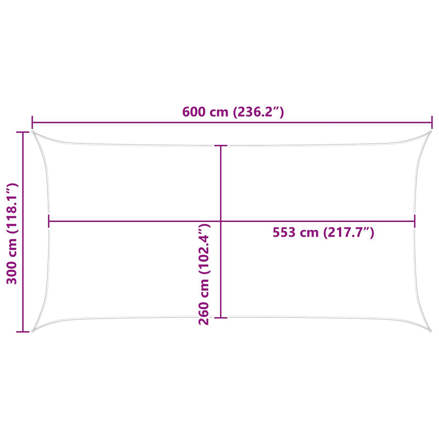 Zonneschaduwzeil Blauw en Wit 6 x 3 m 100% Polyester Oxford