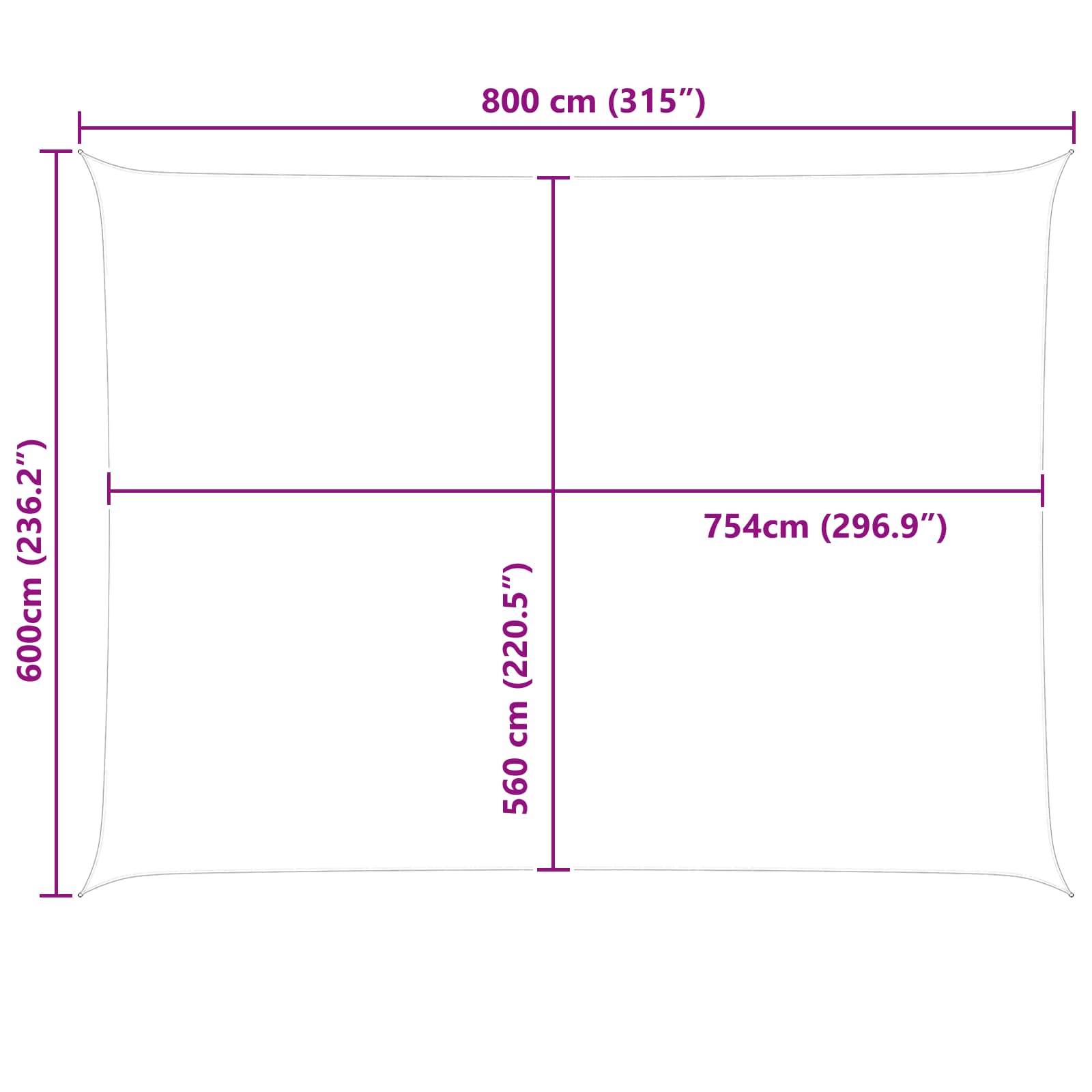 Zonneschaduwzeil Blauw en Wit 8 x 6 m 100% Polyester Oxford
