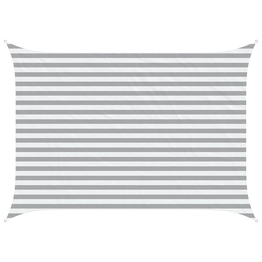 Zonneschaduwzeil Lichtgrijs en wit. 3,5 x 2,5 m